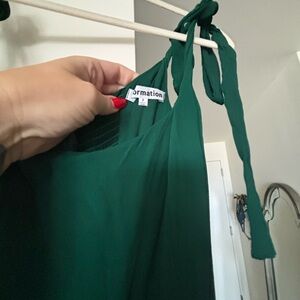 Reformation Slit Dress in Emerald Green